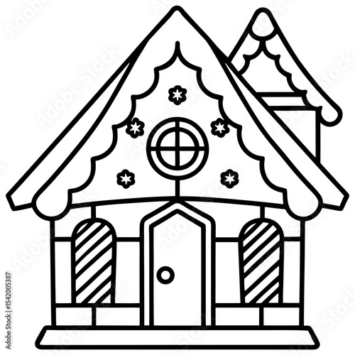 Gingerbread House icon vector