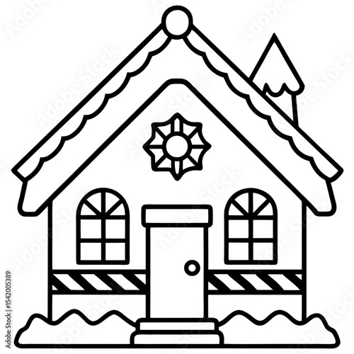Gingerbread House icon vector