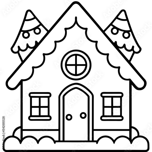Gingerbread House icon vector