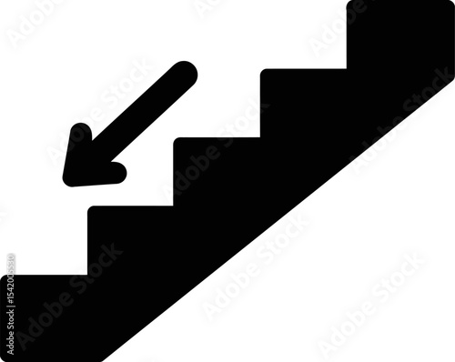 Stairs down icon vector illustration stairs symbol staircase descent direction going down steps sign 100 editable stock vector illustration