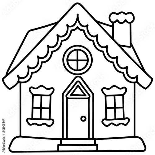 Gingerbread House icon vector