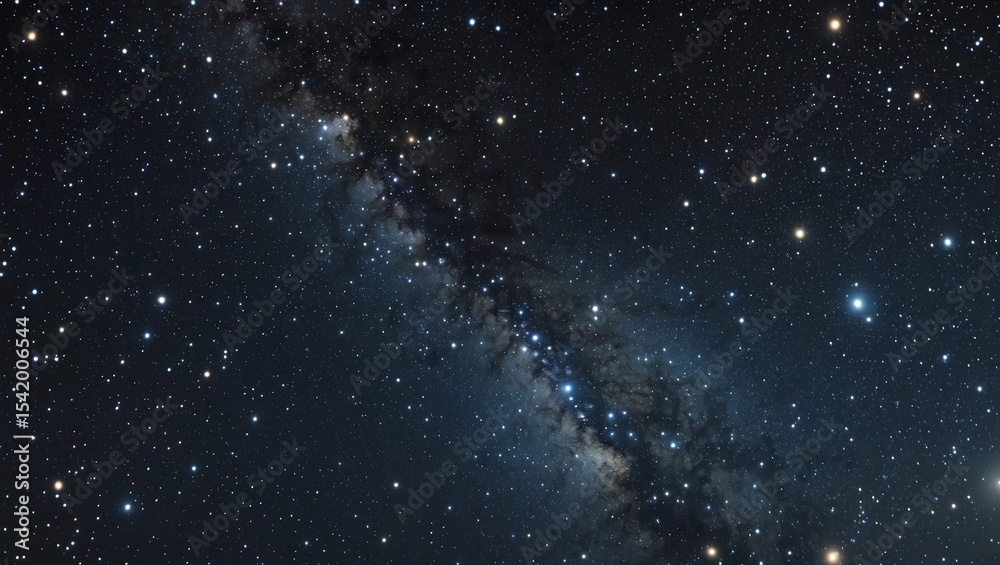 Fototapeta premium Night sky with stars sparkling on black background