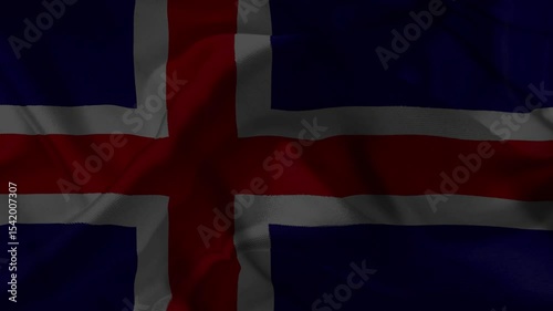 Iceland Flag, Dark Light Iceland Flag Waving Video Animation 