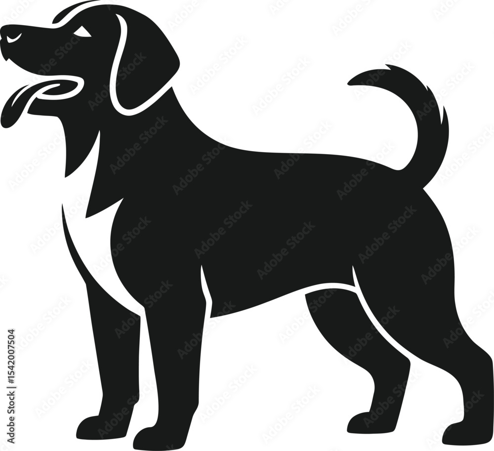 Fototapeta premium Dog Breed Silhouettes Collection – Labrador, German Shepherd, Bulldog – Vector Clipart for T-shirt, Stickers, and Prints
