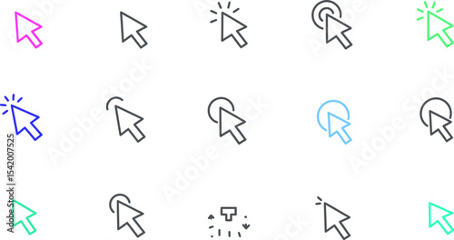 Download free cursor icons pack vector graphic set default hover click loading disabled scmn iinturstiow editable stock vector illustration