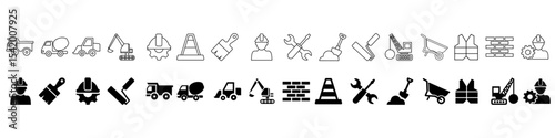 Builder icon vector set. worker illustration sign collection. construction symbol.