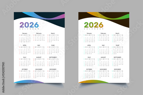 Calendar design for 2026