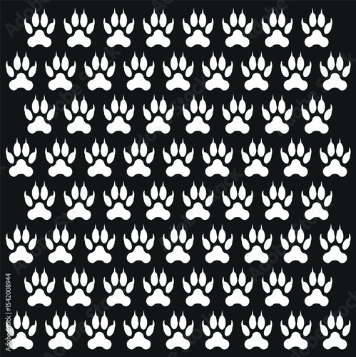 bear paw print, wild animal paw print vector icon