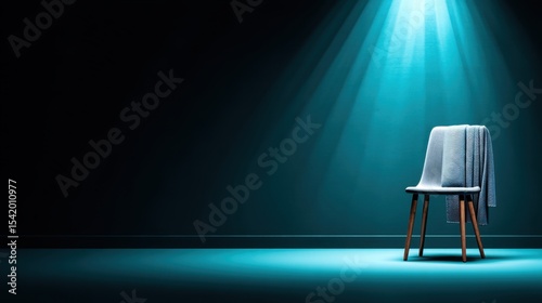 Chair and Blanket in Spotlight