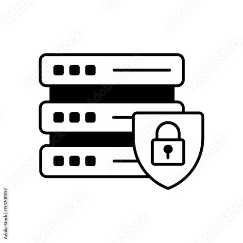 Secure Server Data Fill Icon