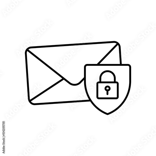 Secure Mail Email Protection Line Icon