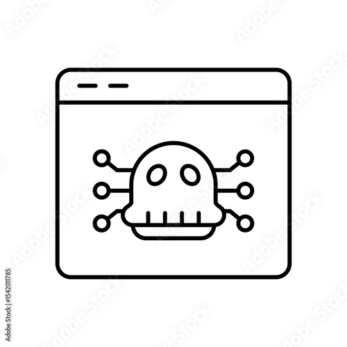 Malware Cyber Threat Line Icon