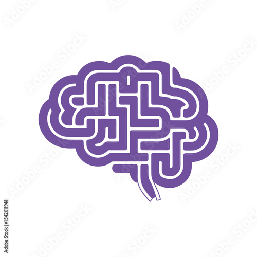 World Alzheimer’s Day Vector Illustration with Purple Ribbon, Brain, and Memory Puzzle Pieces - Flat Solid Color Design for Awareness and Care Campaigns