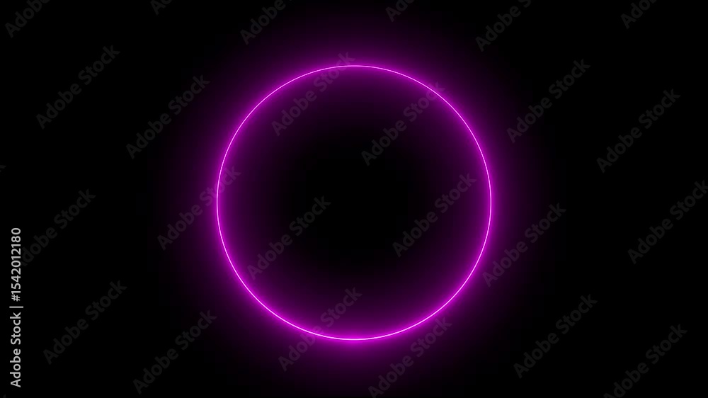 Glowing neon line circle shape, double neon animated line, Stylish neon circle frame, neon circle shape icon transparent background