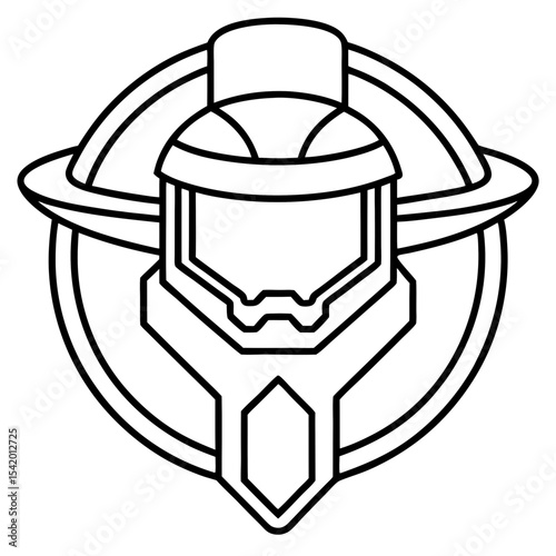 Halo line art vector