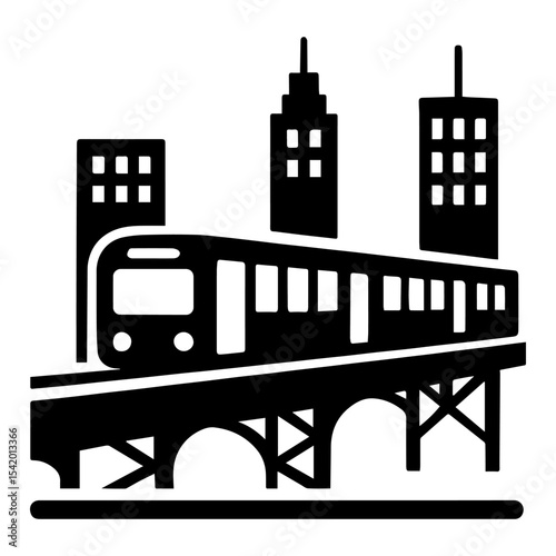 City train subway vector illustration urban transportation public transit rail travel skyline graphic art