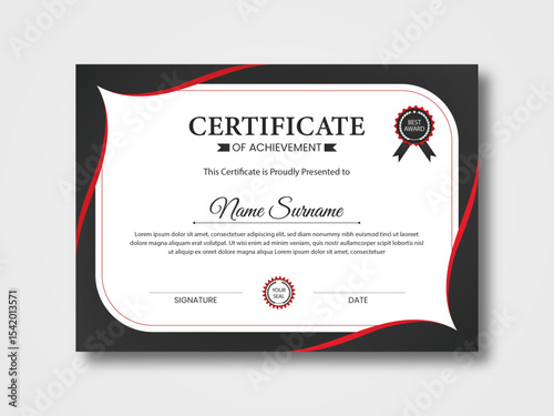 Certificate design, creative modern certificate of achievement design template