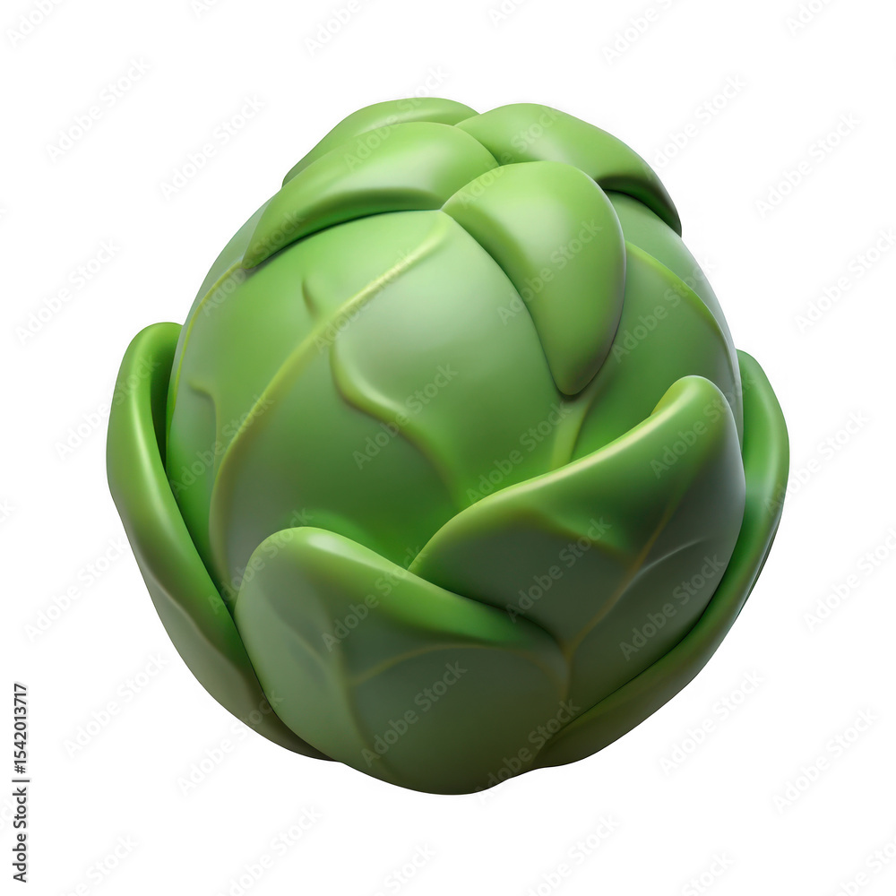Fototapeta premium 3d render of a single brussels sprout isolated on transparent background