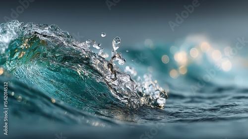 Clear Water Surface with Ripples, Light Blue Abstract Nature Banner, Top View Water Texture for Spa & Beauty Design