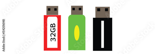 Flash Drive, Computer Technology, Storage, line icon