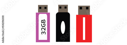Flash Drive, Computer Technology, Storage, line icon