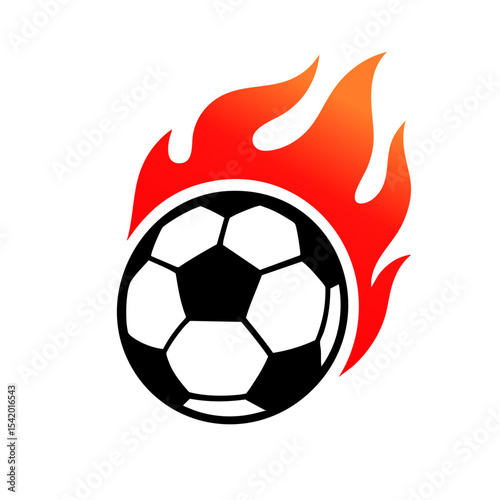 Fire Ball and Soccer Ball Logo Club

