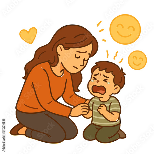 Caring Mother Comforting Crying Child