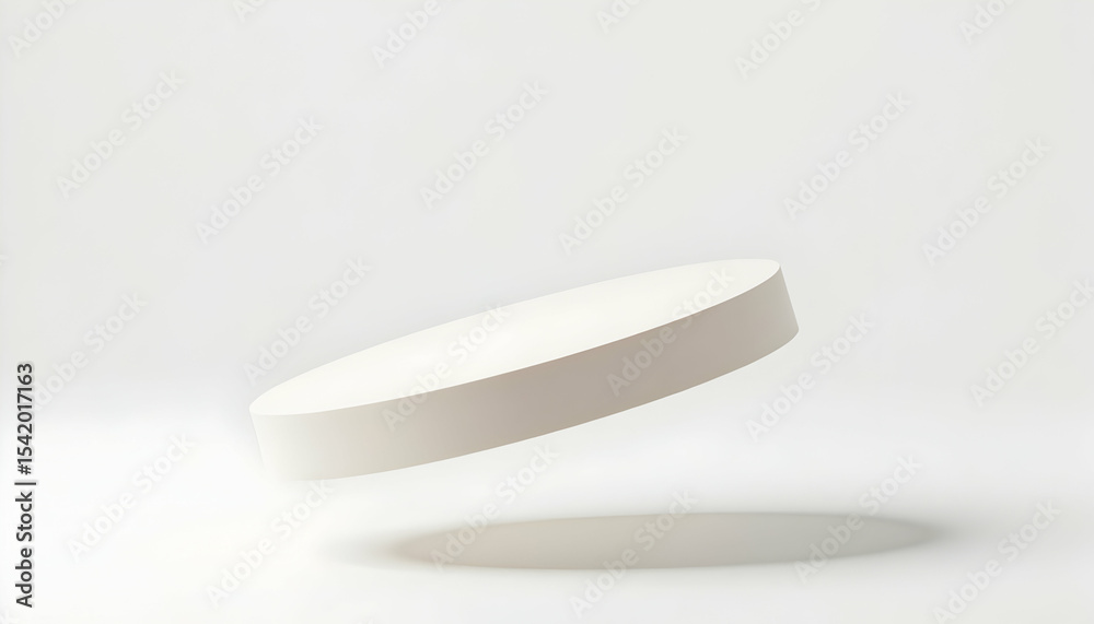 Floating Disc Shape Against White Background Floating Disc Shape Against White Background