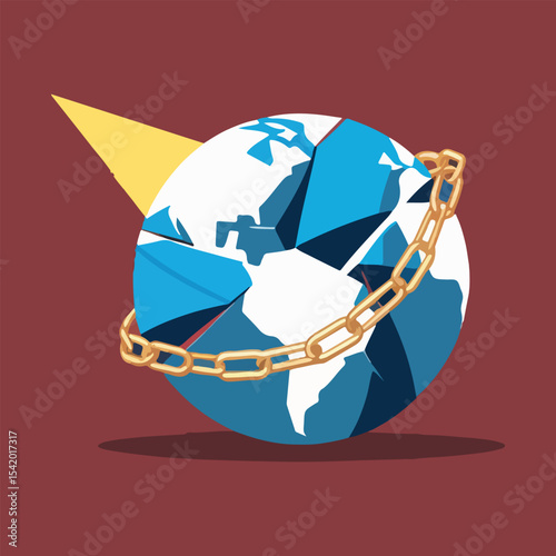 International Day of Democracy vector illustration featuring voting ballot box, diverse people holding hands around globe, freedom of speech, and civic participation in flat solid colors.
