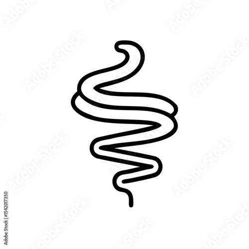 Black Line Art Illustration of a Spiraling Snake Design Islamic Mawlid Handmade Graphic Element