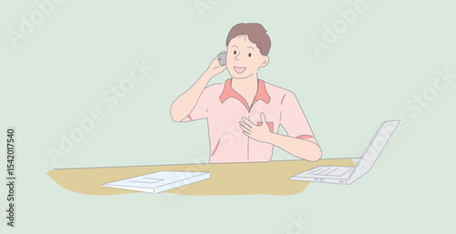 Nursing home, hospital, recuperation, rehabilitation concept happy old woman holding hands with nurse together, doctors in clinic care, help and support patients simple flat vector