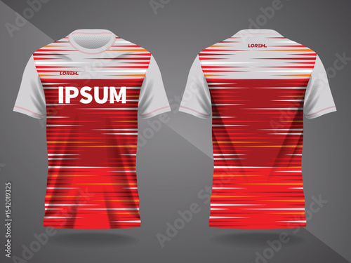 red shirt sport jersey mockup template design for soccer  football  racing  gaming  motocross  cycling  and running