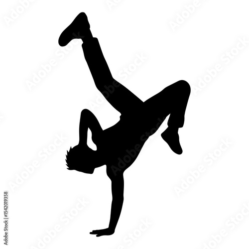 Breakdancing silhouette vector image for dance performance and creative design projects style and art