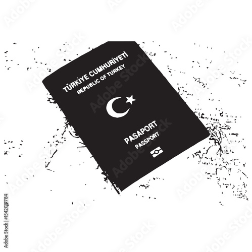 collage design with passport document. Travel, destination concept. Vector illustration