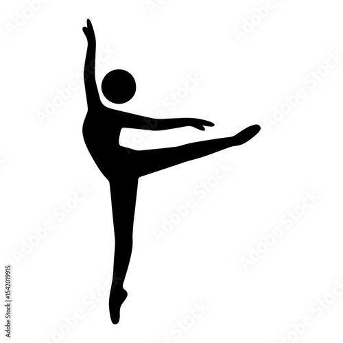 Ballet dancer silhouette vector graphic for dance studio logo and artistic design elements illustration