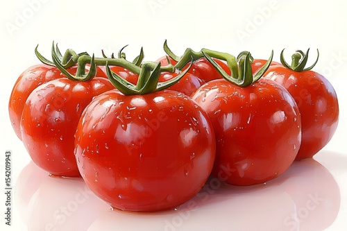 Fresh Red Tomatoes Vine Ripe Juicy Cluster Healthy Food