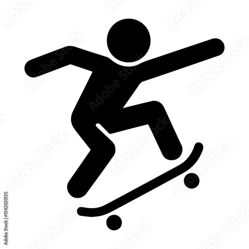 Skateboarder silhouette vector icon illustration for skateboarding sport and activity design graphic element
