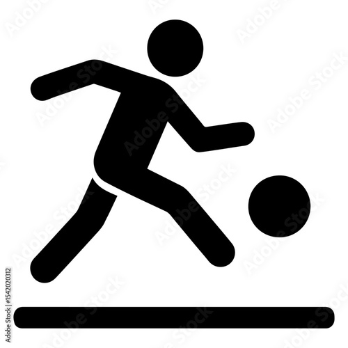 Soccer player dribbling ball vector icon illustration for sports and recreation activities design element