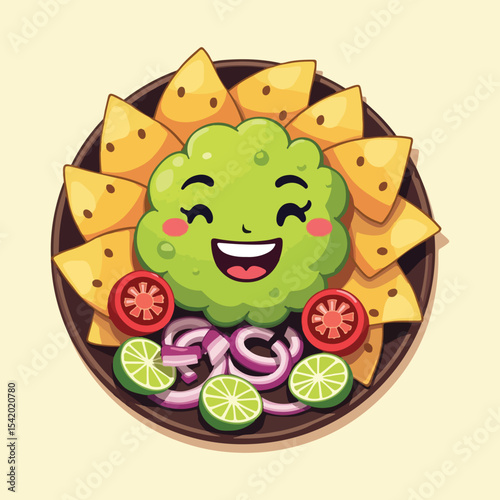Creative Avocado & Guacamole Vector Illustrations – Solid Color Flat Food Art for National Guacamole Day Celebrations, Humorous Characters, Festival Scenes, and Infographics