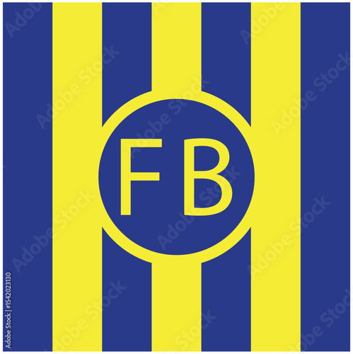 Fenerbahce football club colors. Yellow and blue horizontal stripes flag background.