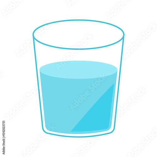 A glass of water isolated on white background.