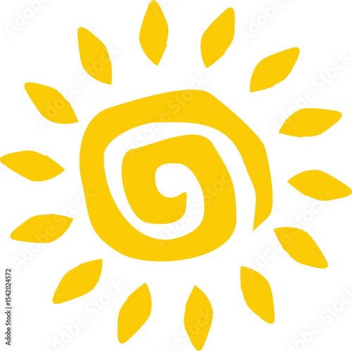 Handdrawn Abstract Sun Symbol