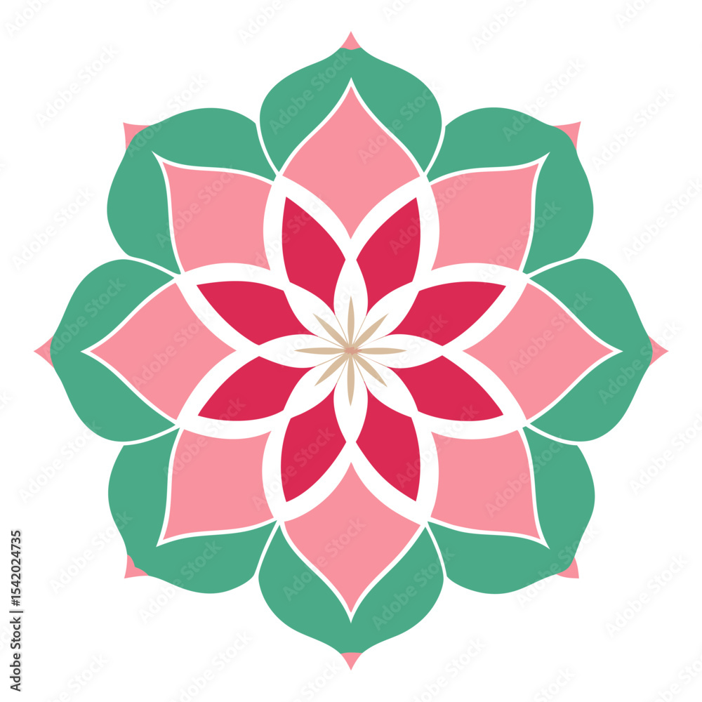 Fototapeta premium Minimalist Mandala with Blank Core and Fine Dotted Ornamentation