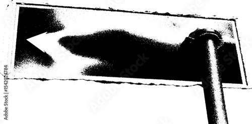 Derelict signboard in high contrast black and white for urban design concepts