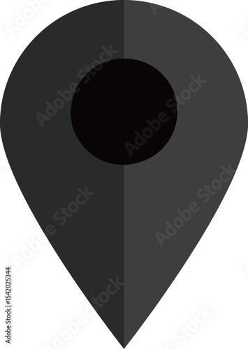 イラスト素材：マップのピン　ベクター　黒　black pin point. pin location icons.