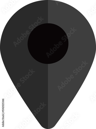イラスト素材：マップのピン　ベクター　黒　black pin point. pin location icons.