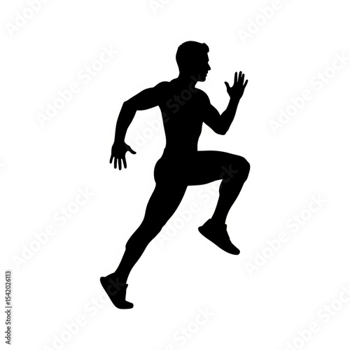 Male Runner Sprinting Silhouette

