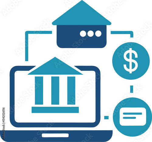 Flat vector icon of online banking login	