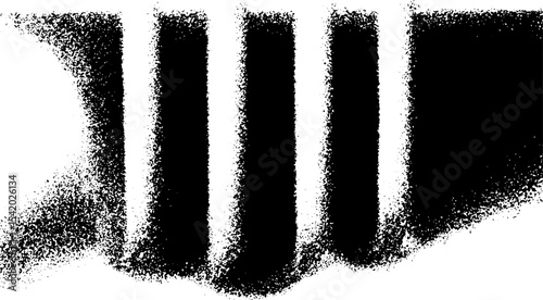 Industrial design and architecture with exposed rebar grid in high contrast black and white