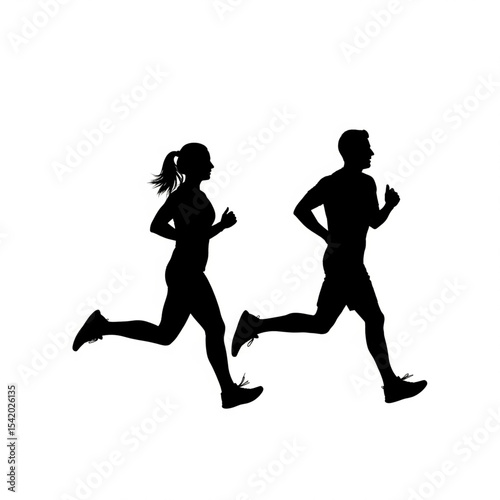 Running Couple Silhouette

